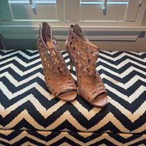 Cage Peep Toe Bootie